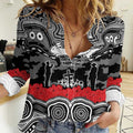 ANZAC Day South Sydney Rabbitohs Women Casual Shirt Military Memorial Aboriginal Indigenous Art