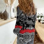 ANZAC Day South Sydney Rabbitohs Women Casual Shirt Military Memorial Aboriginal Indigenous Art