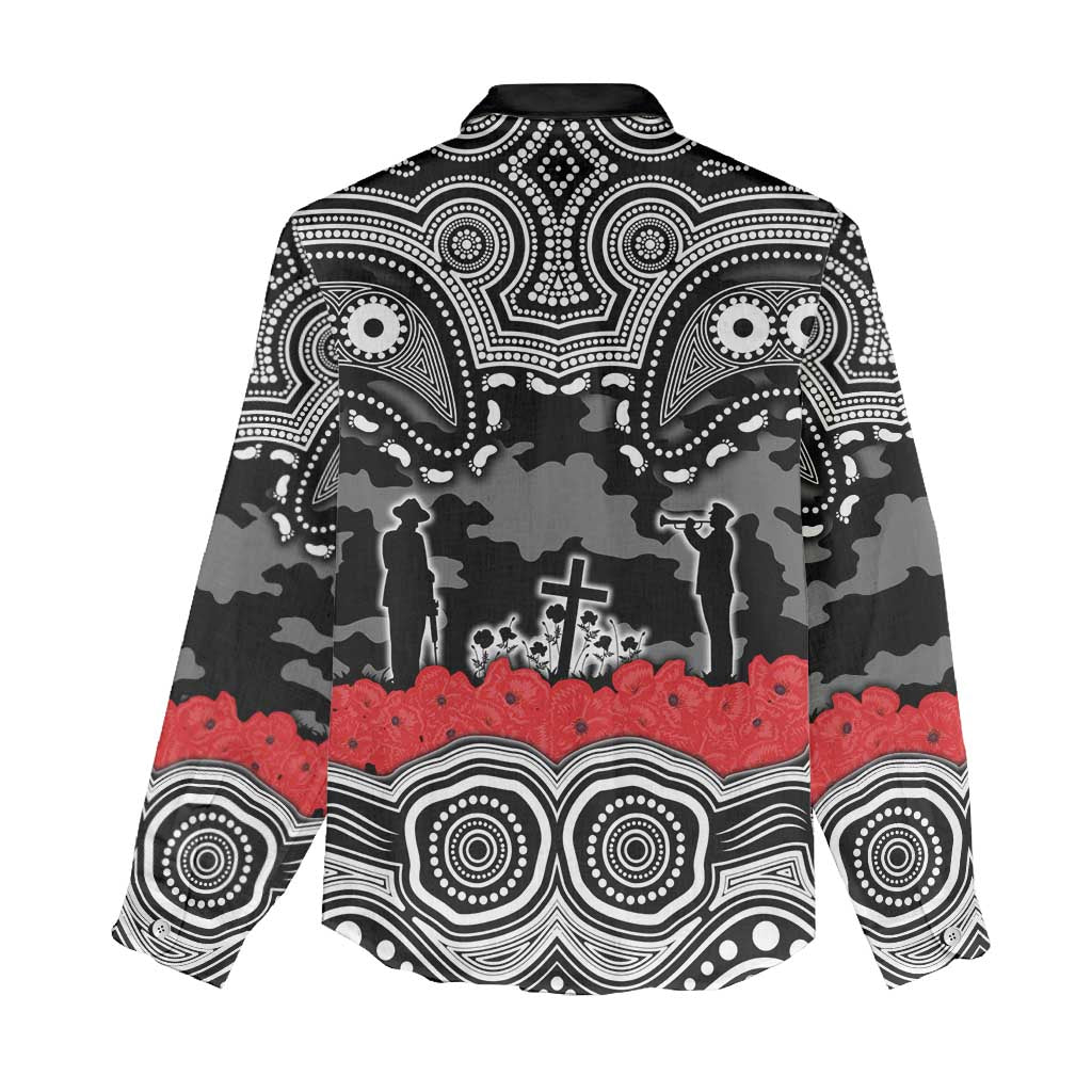 ANZAC Day South Sydney Rabbitohs Women Casual Shirt Military Memorial Aboriginal Indigenous Art