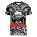 ANZAC Day South Sydney Rabbitohs Women V-Neck T-Shirt Military Memorial Aboriginal Indigenous Art