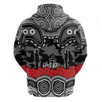 ANZAC Day South Sydney Rabbitohs Zip Hoodie Military Memorial Aboriginal Indigenous Art