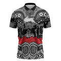 ANZAC Day South Sydney Rabbitohs Zipper Polo Shirt Military Memorial Aboriginal Indigenous Art