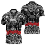 ANZAC Day South Sydney Rabbitohs Zipper Polo Shirt Military Memorial Aboriginal Indigenous Art