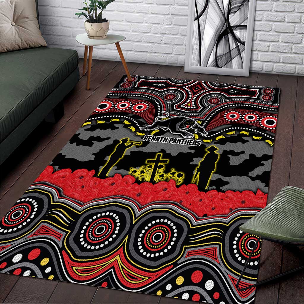 ANZAC Day Penrith Panthers Area Rug Military Memorial Aboriginal Indigenous Art