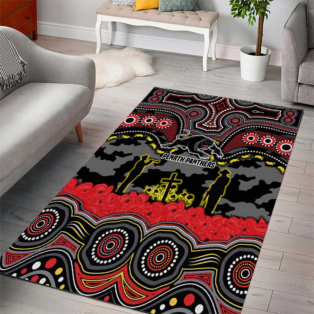 ANZAC Day Penrith Panthers Area Rug Military Memorial Aboriginal Indigenous Art
