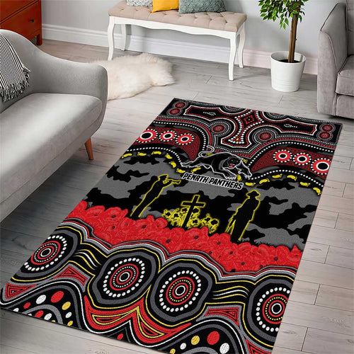 ANZAC Day Penrith Panthers Area Rug Military Memorial Aboriginal Indigenous Art