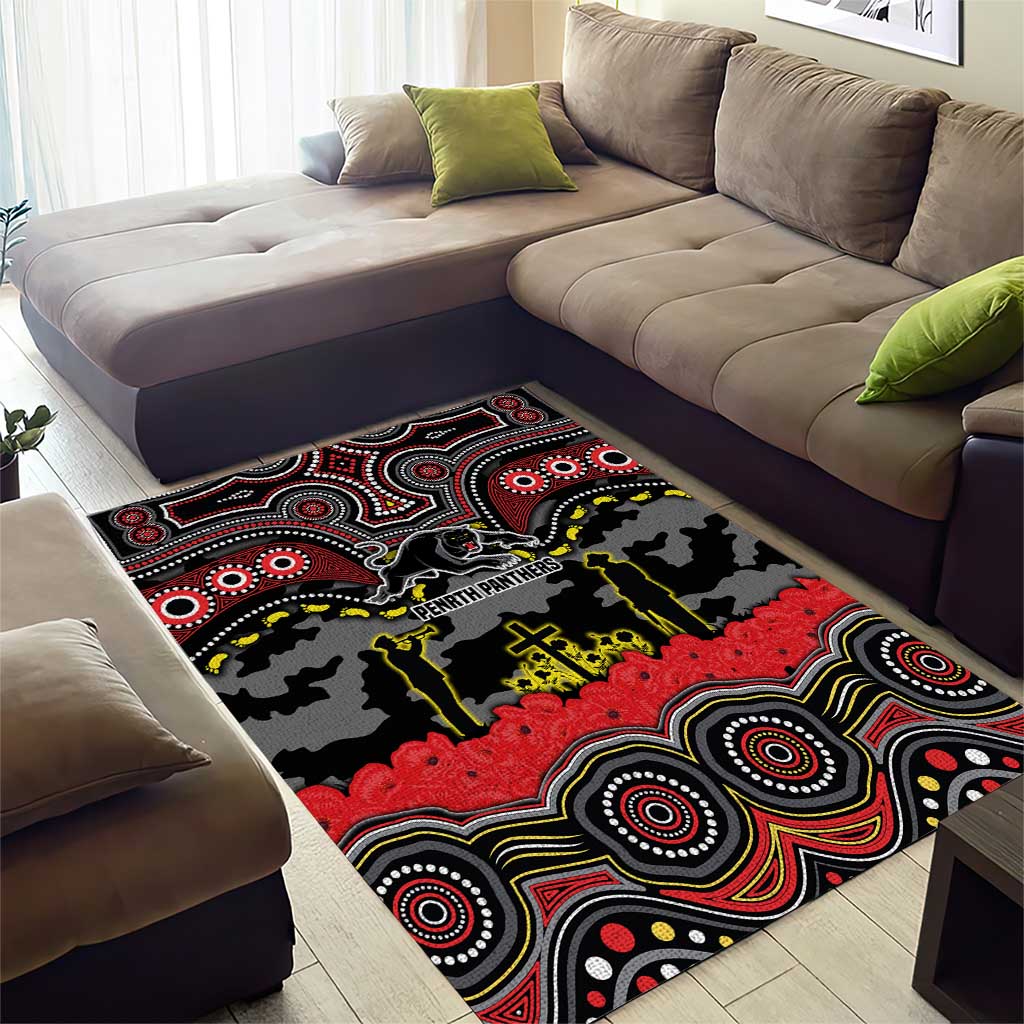 ANZAC Day Penrith Panthers Area Rug Military Memorial Aboriginal Indigenous Art