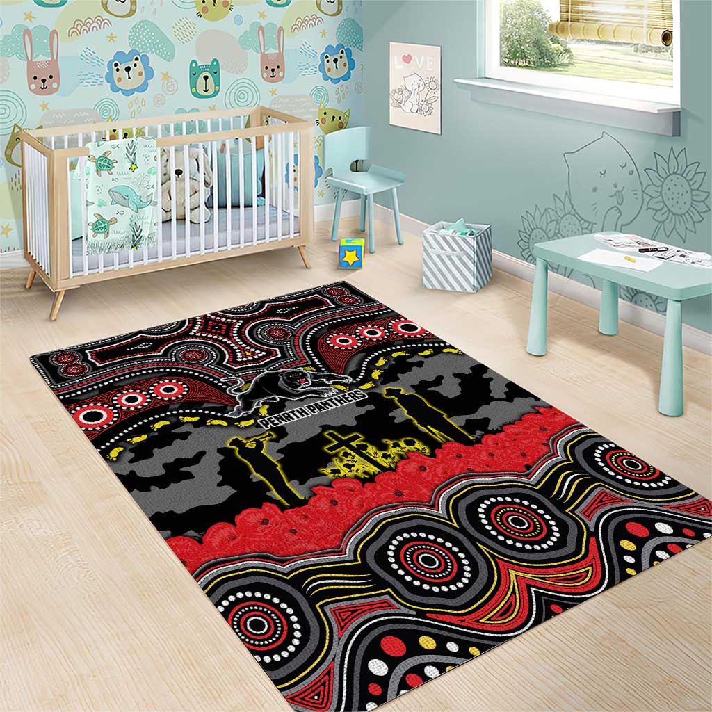 ANZAC Day Penrith Panthers Area Rug Military Memorial Aboriginal Indigenous Art
