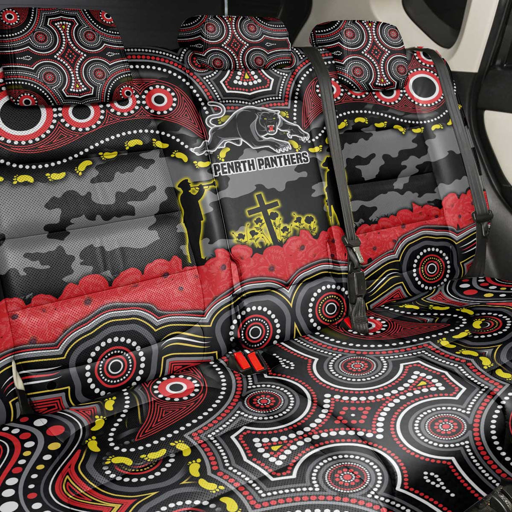 ANZAC Day Penrith Panthers Back Car Seat Cover Military Memorial Aboriginal Indigenous Art