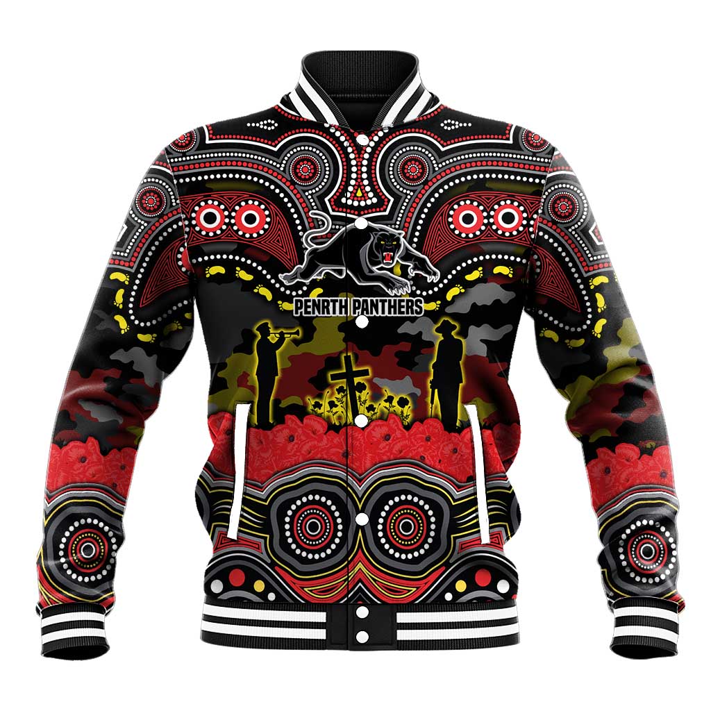 ANZAC Day Penrith Panthers Baseball Jacket Military Memorial Aboriginal Indigenous Art