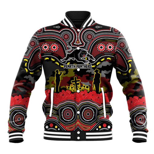 ANZAC Day Penrith Panthers Baseball Jacket Military Memorial Aboriginal Indigenous Art