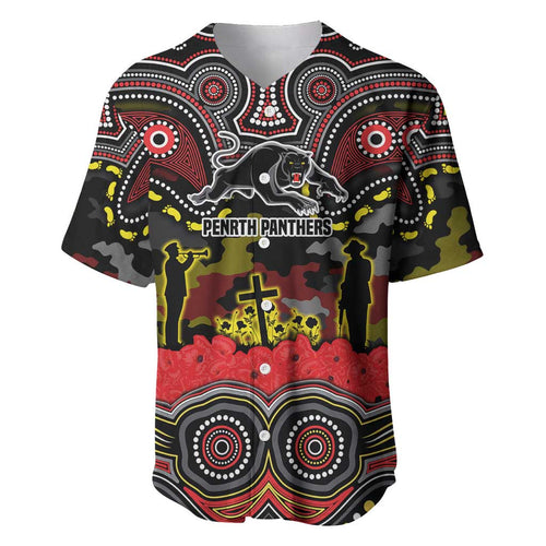 ANZAC Day Penrith Panthers Baseball Jersey Military Memorial Aboriginal Indigenous Art