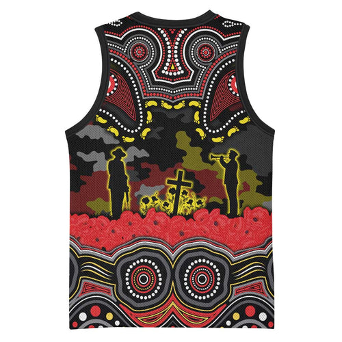 ANZAC Day Penrith Panthers Basketball Jersey Military Memorial Aboriginal Indigenous Art