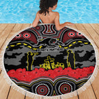 ANZAC Day Penrith Panthers Beach Blanket Military Memorial Aboriginal Indigenous Art