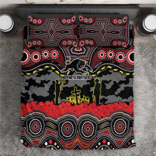 ANZAC Day Penrith Panthers Bedding Set Military Memorial Aboriginal Indigenous Art