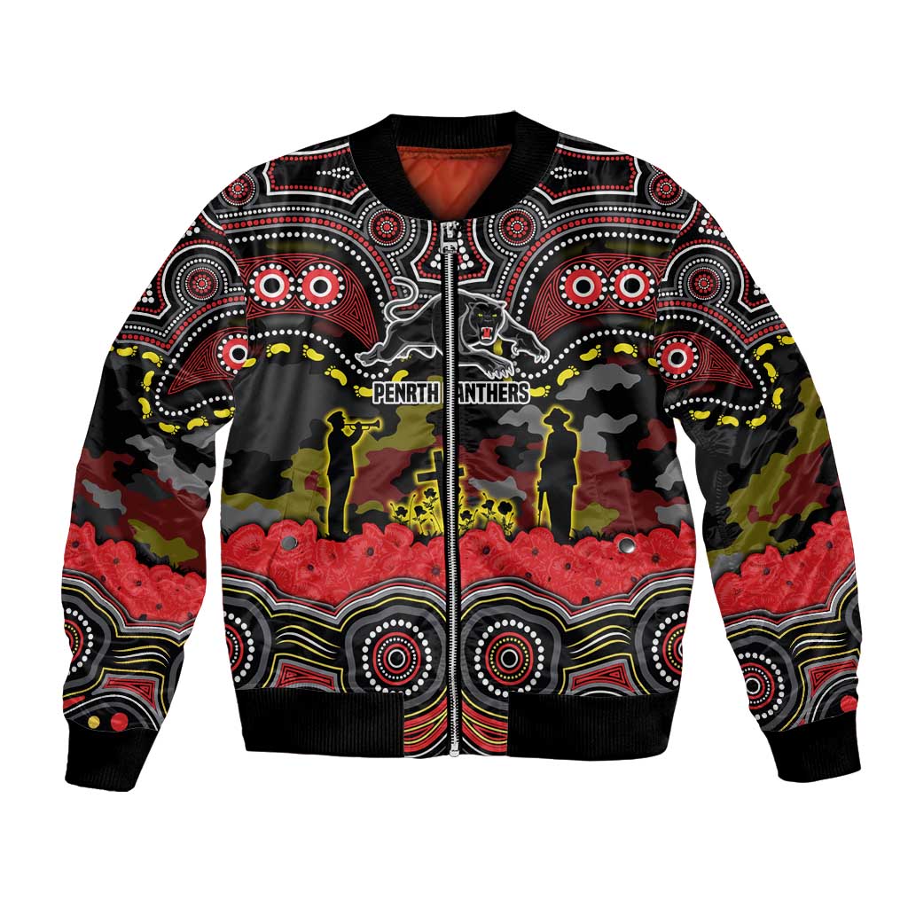ANZAC Day Penrith Panthers Bomber Jacket Military Memorial Aboriginal Indigenous Art