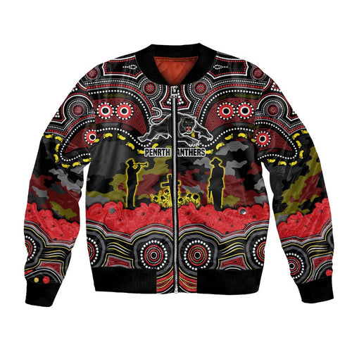 ANZAC Day Penrith Panthers Bomber Jacket Military Memorial Aboriginal Indigenous Art