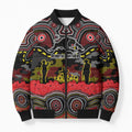 ANZAC Day Penrith Panthers Bomber Puffer Jacket Military Memorial Aboriginal Indigenous Art