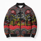ANZAC Day Penrith Panthers Bomber Puffer Jacket Military Memorial Aboriginal Indigenous Art