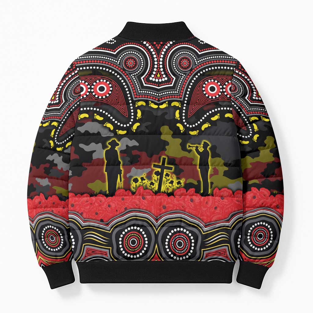 ANZAC Day Penrith Panthers Bomber Puffer Jacket Military Memorial Aboriginal Indigenous Art