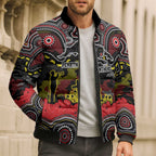 ANZAC Day Penrith Panthers Bomber Puffer Jacket Military Memorial Aboriginal Indigenous Art