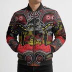 ANZAC Day Penrith Panthers Bomber Puffer Jacket Military Memorial Aboriginal Indigenous Art