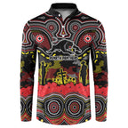 ANZAC Day Penrith Panthers Button Sweatshirt Military Memorial Aboriginal Indigenous Art