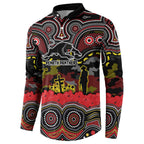 ANZAC Day Penrith Panthers Button Sweatshirt Military Memorial Aboriginal Indigenous Art