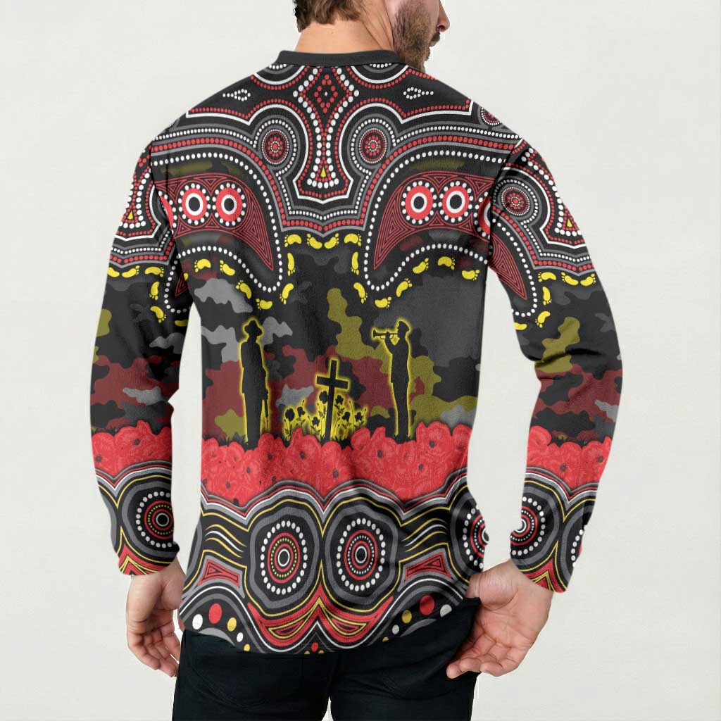 ANZAC Day Penrith Panthers Button Sweatshirt Military Memorial Aboriginal Indigenous Art