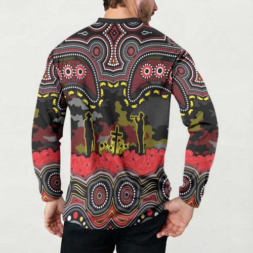 ANZAC Day Penrith Panthers Button Sweatshirt Military Memorial Aboriginal Indigenous Art