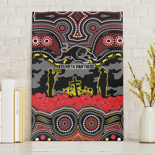 ANZAC Day Penrith Panthers Canvas Wall Art Military Memorial Aboriginal Indigenous Art