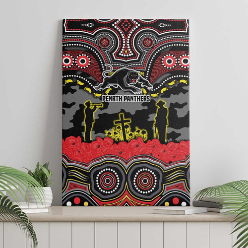 ANZAC Day Penrith Panthers Canvas Wall Art Military Memorial Aboriginal Indigenous Art
