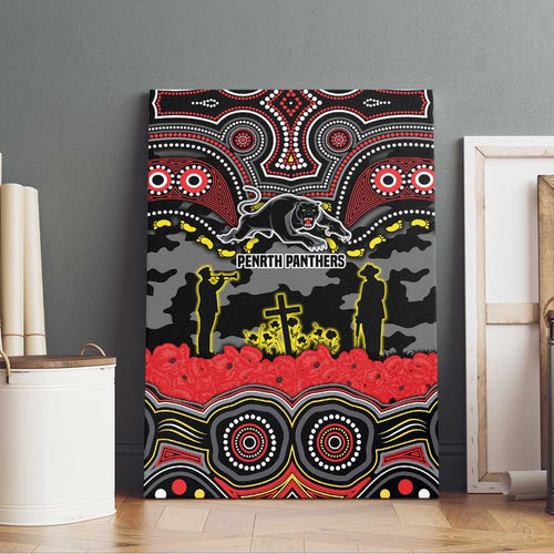 ANZAC Day Penrith Panthers Canvas Wall Art Military Memorial Aboriginal Indigenous Art
