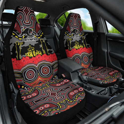 ANZAC Day Penrith Panthers Car Seat Cover Military Memorial Aboriginal Indigenous Art