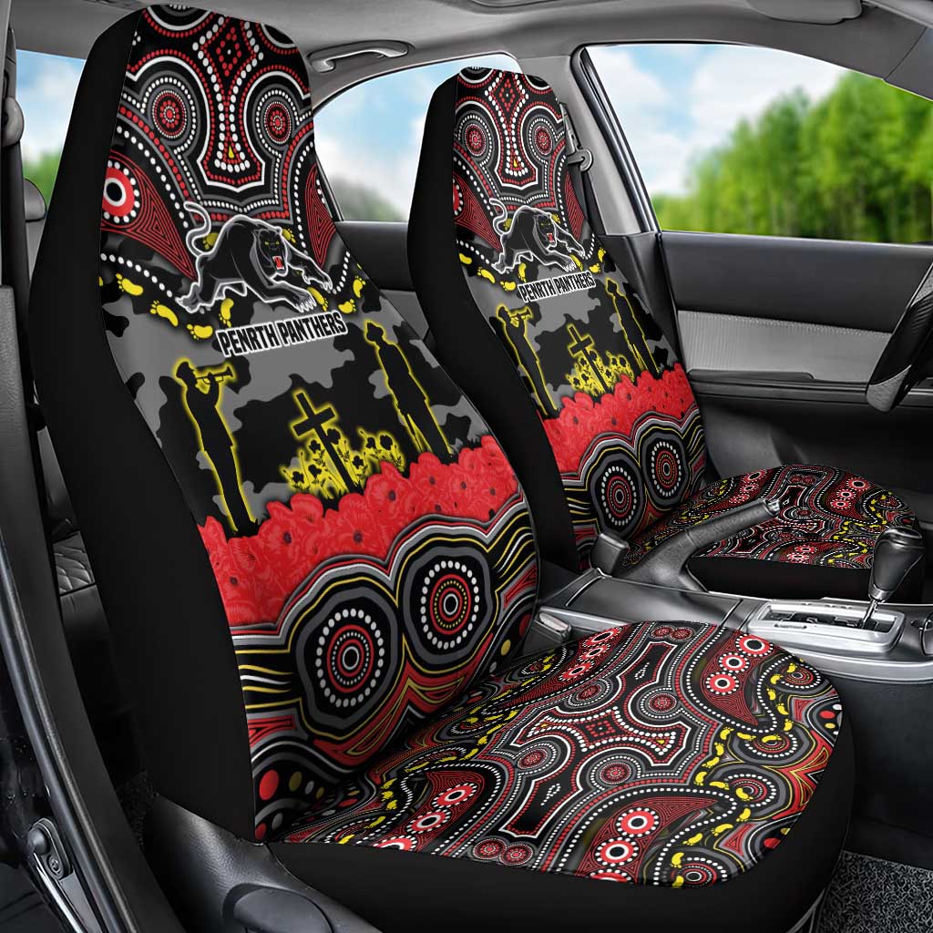 ANZAC Day Penrith Panthers Car Seat Cover Military Memorial Aboriginal Indigenous Art