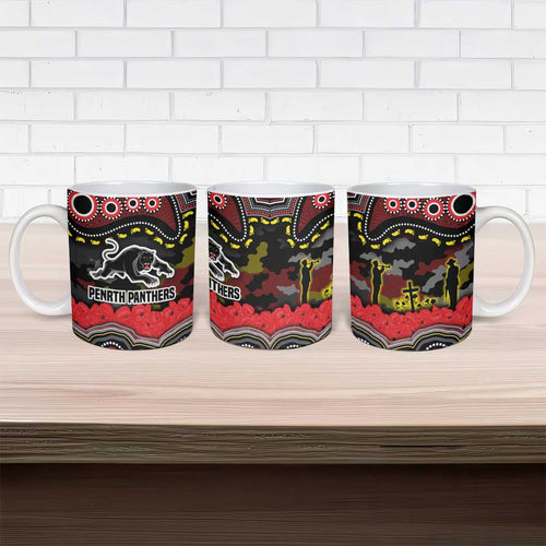 ANZAC Day Penrith Panthers Ceramic Mug Military Memorial Aboriginal Indigenous Art