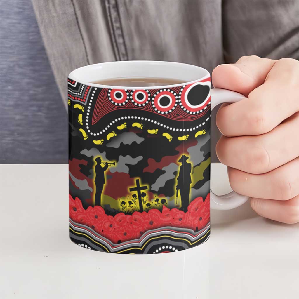 ANZAC Day Penrith Panthers Ceramic Mug Military Memorial Aboriginal Indigenous Art