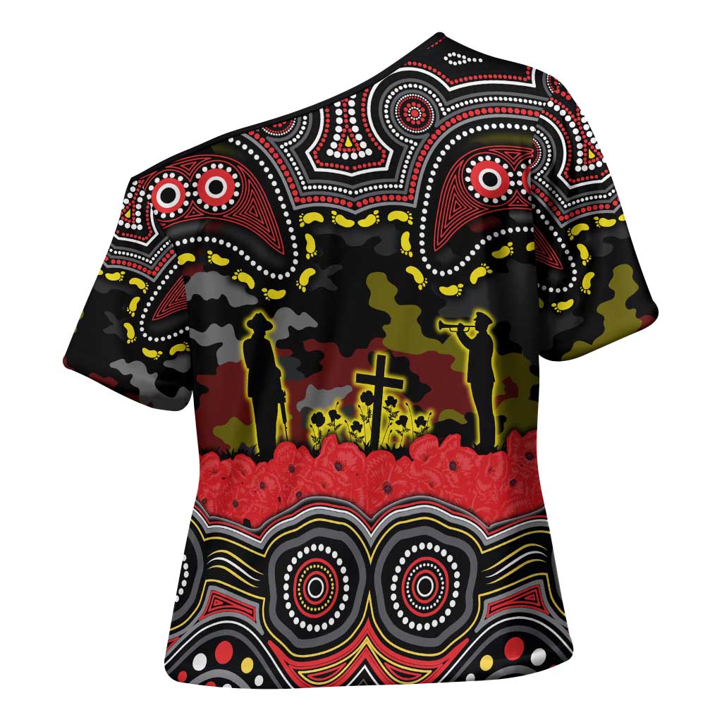 ANZAC Day Penrith Panthers Cross Shoulder Shirt Military Memorial Aboriginal Indigenous Art