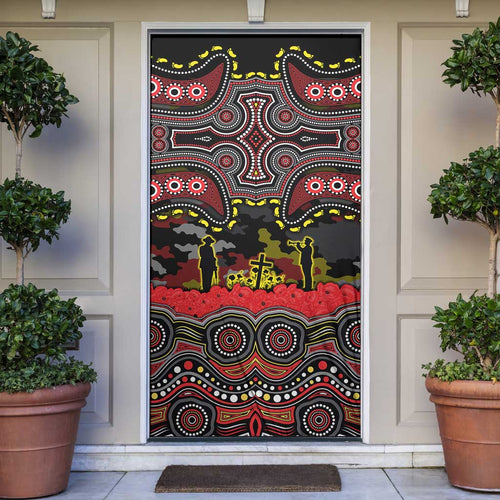 ANZAC Day Penrith Panthers Door Cover Military Memorial Aboriginal Indigenous Art