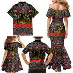 ANZAC Day Penrith Panthers Family Matching Mermaid Dress and Hawaiian Shirt Military Memorial Aboriginal Indigenous Art