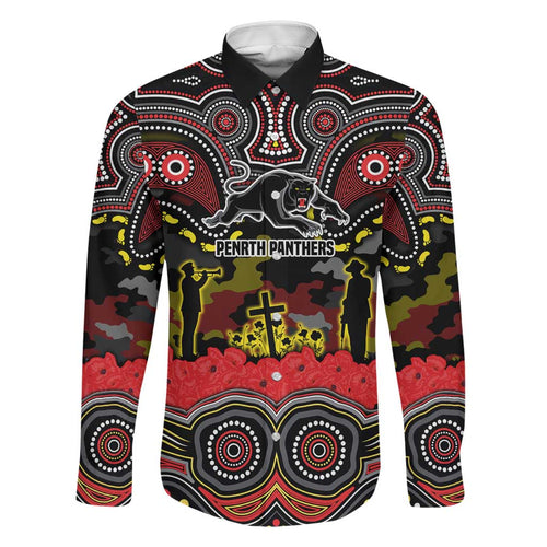 ANZAC Day Penrith Panthers Family Matching Mermaid Dress and Hawaiian Shirt Military Memorial Aboriginal Indigenous Art