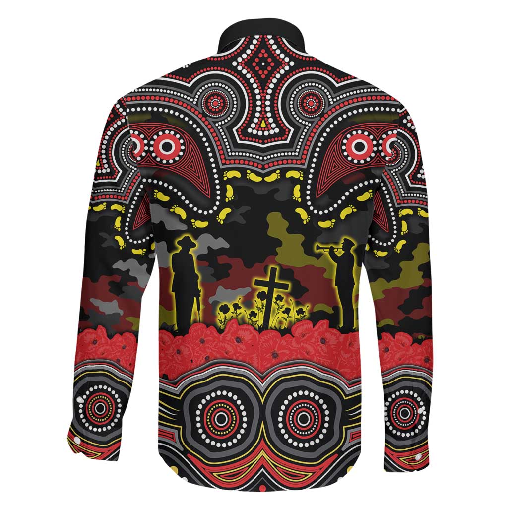ANZAC Day Penrith Panthers Family Matching Off Shoulder Short Dress and Hawaiian Shirt Military Memorial Aboriginal Indigenous Art