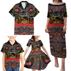 ANZAC Day Penrith Panthers Family Matching Puletasi and Hawaiian Shirt Military Memorial Aboriginal Indigenous Art