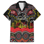 ANZAC Day Penrith Panthers Family Matching Puletasi and Hawaiian Shirt Military Memorial Aboriginal Indigenous Art