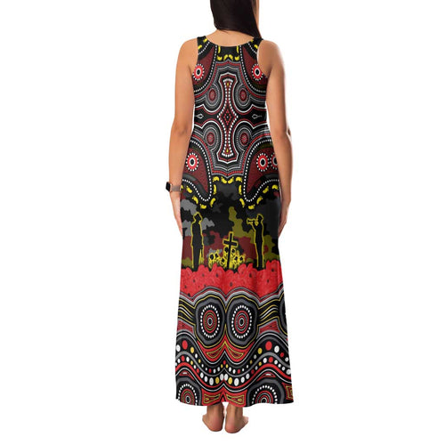 ANZAC Day Penrith Panthers Family Matching Tank Maxi Dress and Hawaiian Shirt Military Memorial Aboriginal Indigenous Art