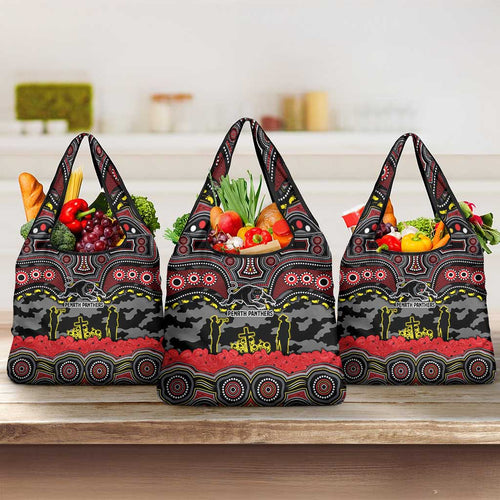 ANZAC Day Penrith Panthers Grocery Bag Military Memorial Aboriginal Indigenous Art