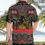 ANZAC Day Penrith Panthers Hawaiian Shirt Military Memorial Aboriginal Indigenous Art
