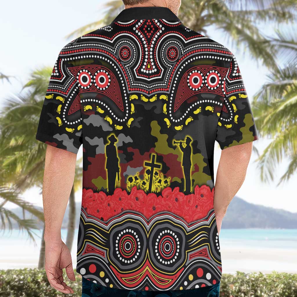 ANZAC Day Penrith Panthers Hawaiian Shirt Military Memorial Aboriginal Indigenous Art