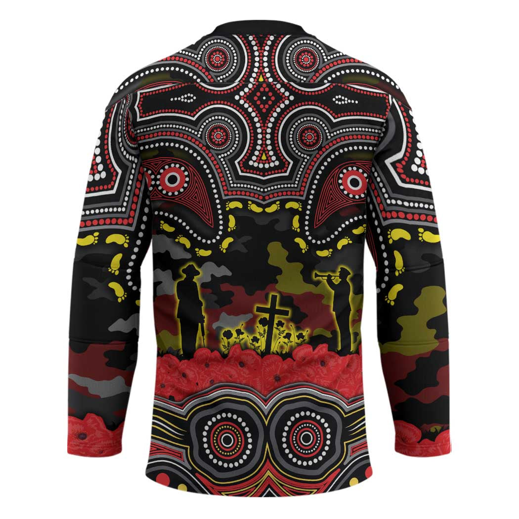 ANZAC Day Penrith Panthers Hockey Jersey Military Memorial Aboriginal Indigenous Art