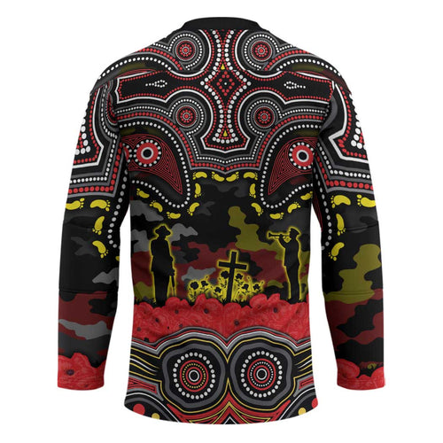 ANZAC Day Penrith Panthers Hockey Jersey Military Memorial Aboriginal Indigenous Art
